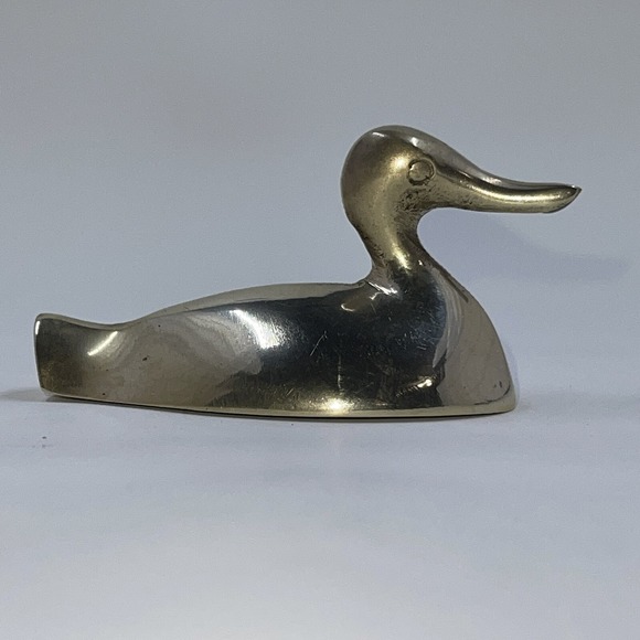 Vintage Miniature 3" Brass Duck Figurine, Mann 1977, Made in Korea Mid Century M - Picture 3 of 8